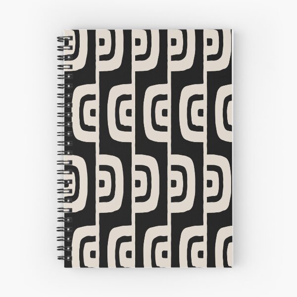Item preview, Mid Century Modern Geometric Pattern 629 Black and Linen White designed and sold by tonymagnerart.