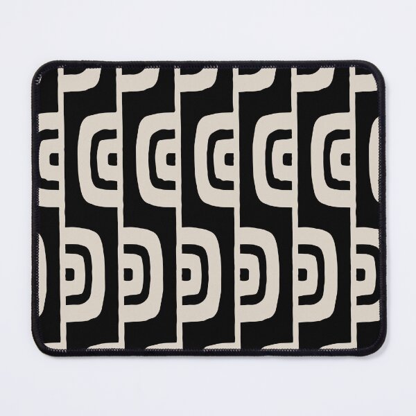 Item preview, Mid Century Modern Geometric Pattern 629 Black and Linen White designed and sold by tonymagnerart.