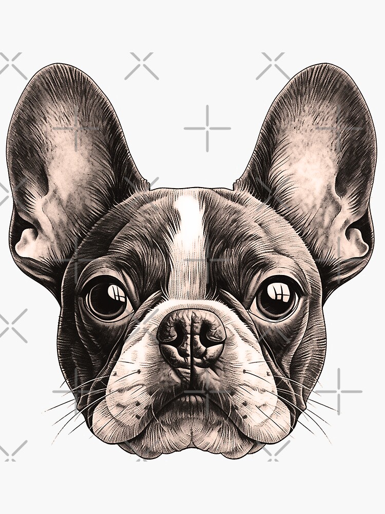 Bouledogue fran ais noir et blanc Sticker