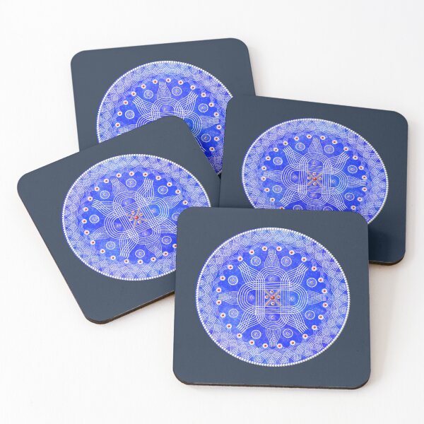 Item preview, Padi kolam/muggu/Rangoli Blue Background designed and sold by ShreecreatE.