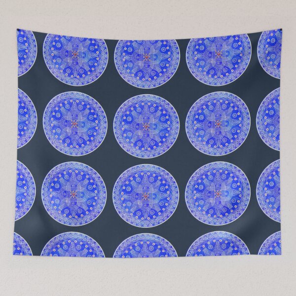 Item preview, Padi kolam/muggu/Rangoli Blue Background designed and sold by ShreecreatE.