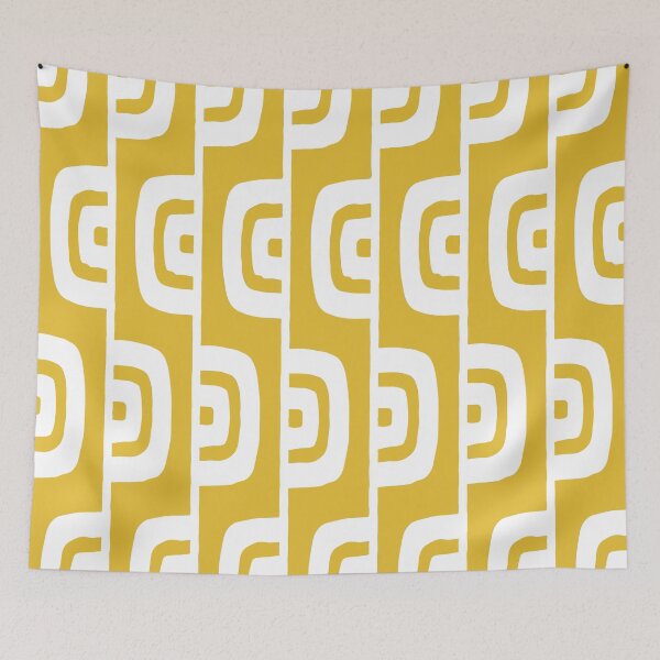 Item preview, Mid Century Modern Geometric Pattern 631 Yellow and White designed and sold by tonymagnerart.