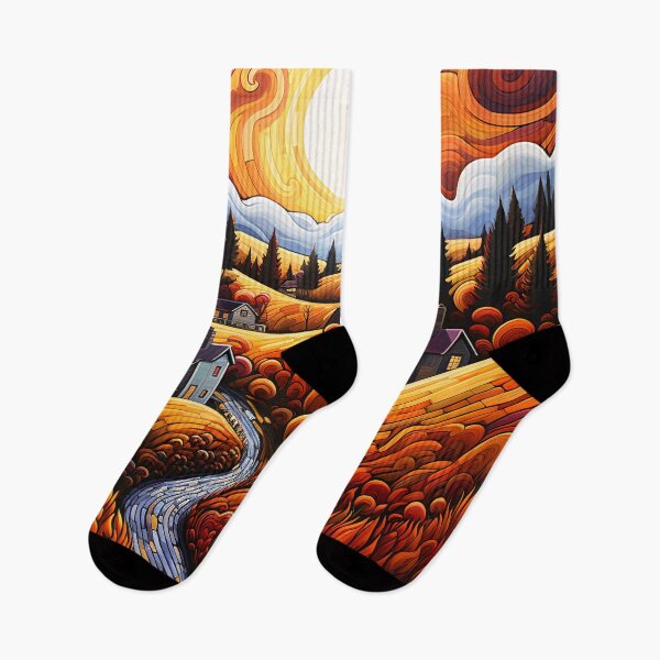 Item preview, Autumn countryside landscape, colors of autumn designed and sold by Red Witch Art.
