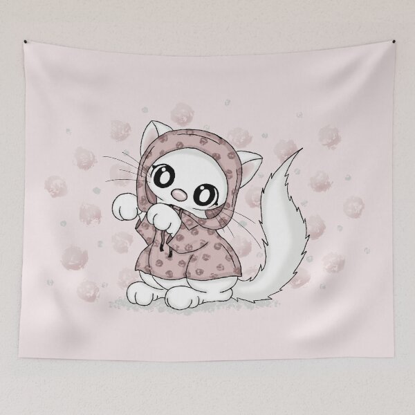 Item preview, cute cat in hoodie designed and sold by Pezi-Creation.