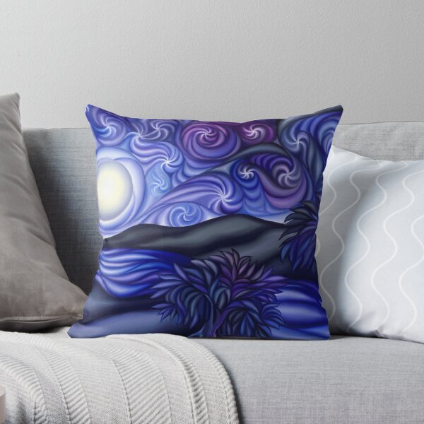 Moon River Nature Scene Throw Pillow