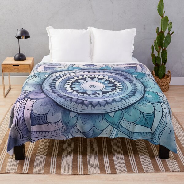 Item preview, Tranquil Watercolor Mandala, light blue and purple designed and sold by VeronicArt85.