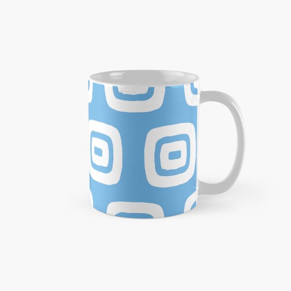 Item preview, Mid Century Modern Geometric Pattern 732 Blue and White designed and sold by tonymagnerart.