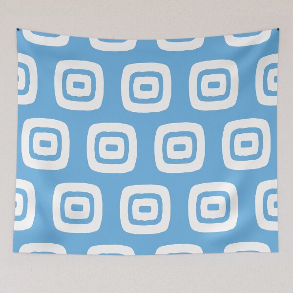 Item preview, Mid Century Modern Geometric Pattern 732 Blue and White designed and sold by tonymagnerart.