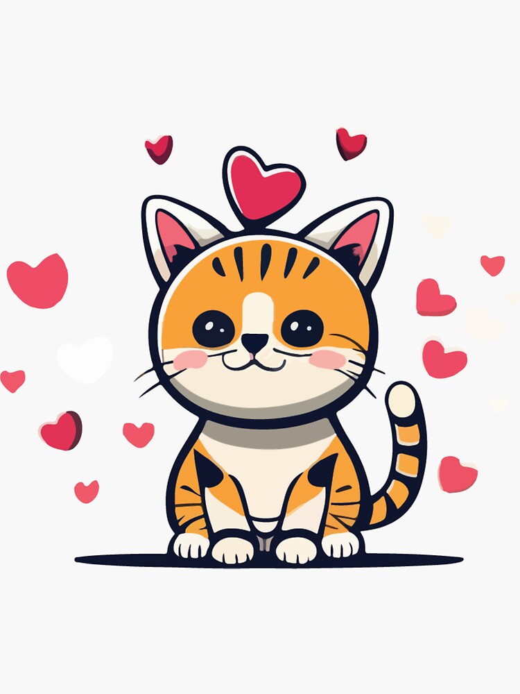 Cute Kawaii Cat Sticker