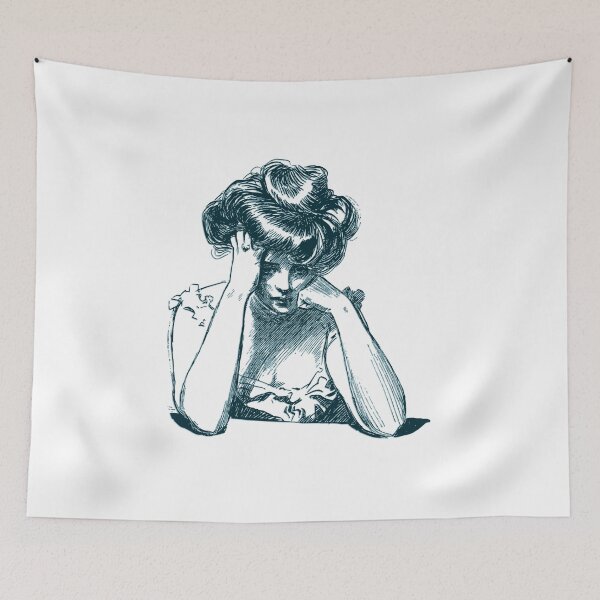 Item preview, Sad woman drawing  designed and sold by hazemm7.