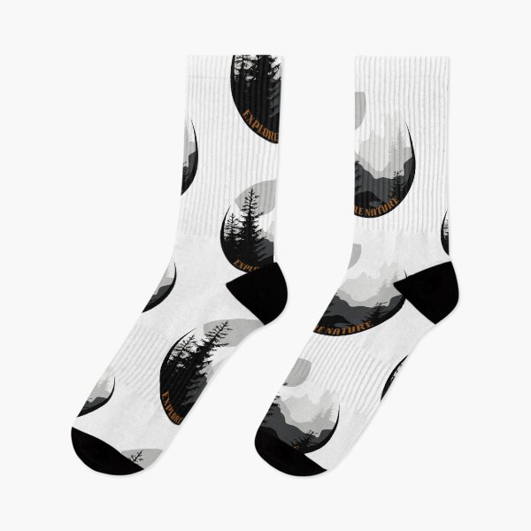 Item preview, Black White and Grey Mountain View Graphic Art designed and sold by LittleCabinLife.