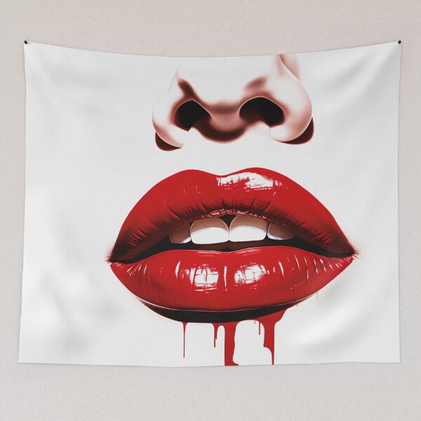 Item preview, Vibrant red lips graphic design print designed and sold by dcrc.