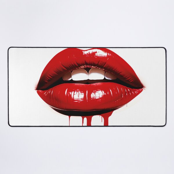 Item preview, Vibrant red lips graphic design print designed and sold by dcrc.