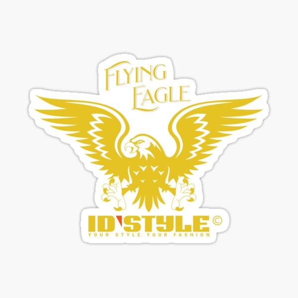 flying eagle with design brand Sticker