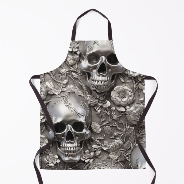 Item preview, Silver Chrome Skulls and Flowers designed and sold by Nicholas Panek.