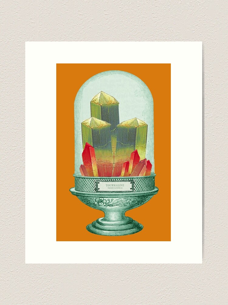 Tourmaline birthstone, for Libra zodiac sign Art Print