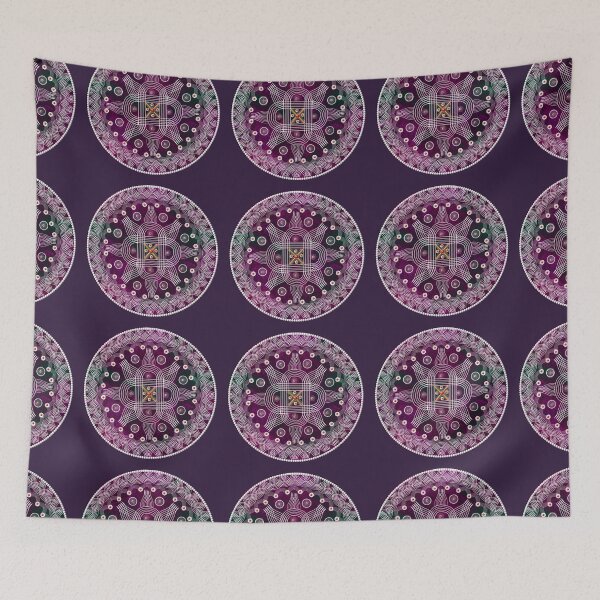 Item preview, kolam/muggu/Rangoli Purple Background designed and sold by ShreecreatE.