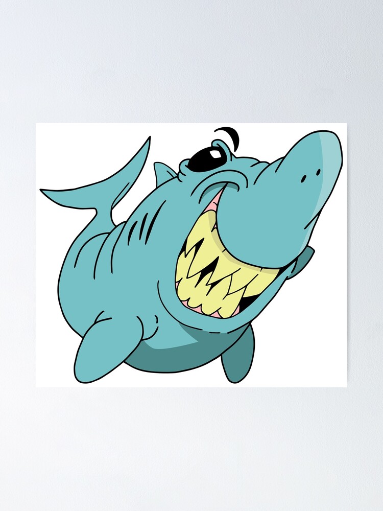 Poster Smiling shark cartoon 