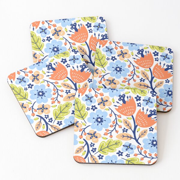 Item preview, Blue and Orange Floral: Mixed Print Magic designed and sold by Rebecca Turk.