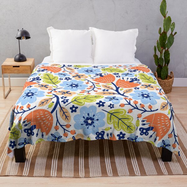 Item preview, Blue and Orange Floral: Mixed Print Magic designed and sold by Rebecca Turk.