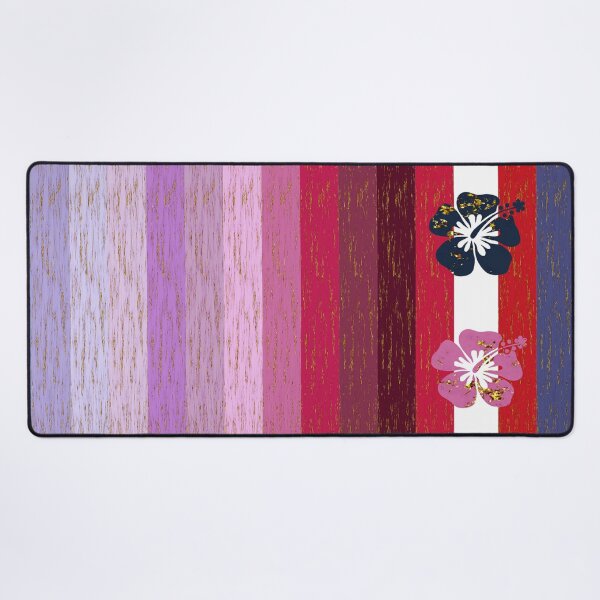Item preview, Multiple Colored Marble Stripes with Hibiscus Flowers designed and sold by BloomCatB.