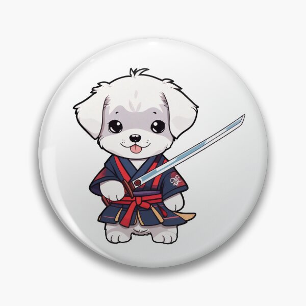 Item preview, Sword-Wielding Samurai Chibi Puppy designed and sold by Fluffy Butt.