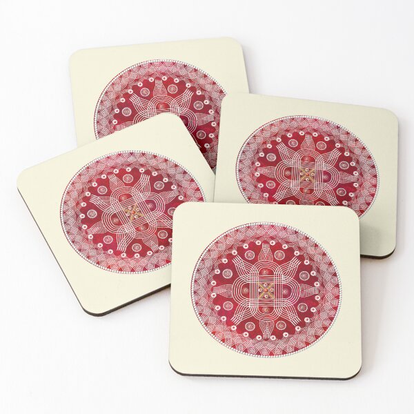 Item preview, Kolam/muggu/Rangoli Red Background designed and sold by ShreecreatE.
