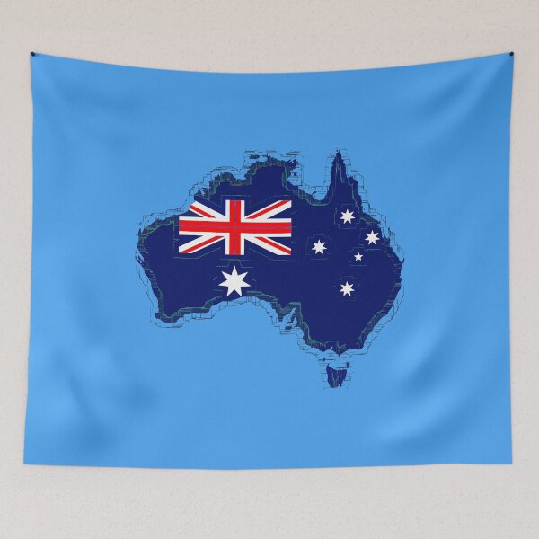 Item preview, The Australian Map and Flag  designed and sold by NaturePrints.