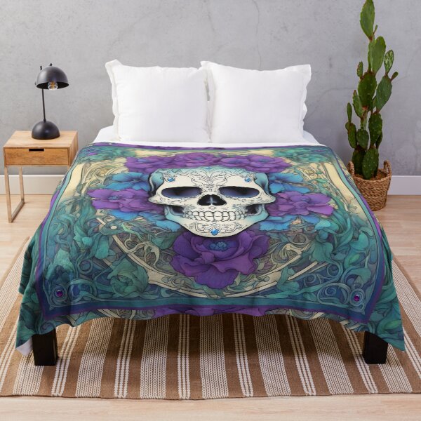 Item preview, Art Nouveau Day of the Dead Skull with Flowers designed and sold by LaRoach Digital Arts.