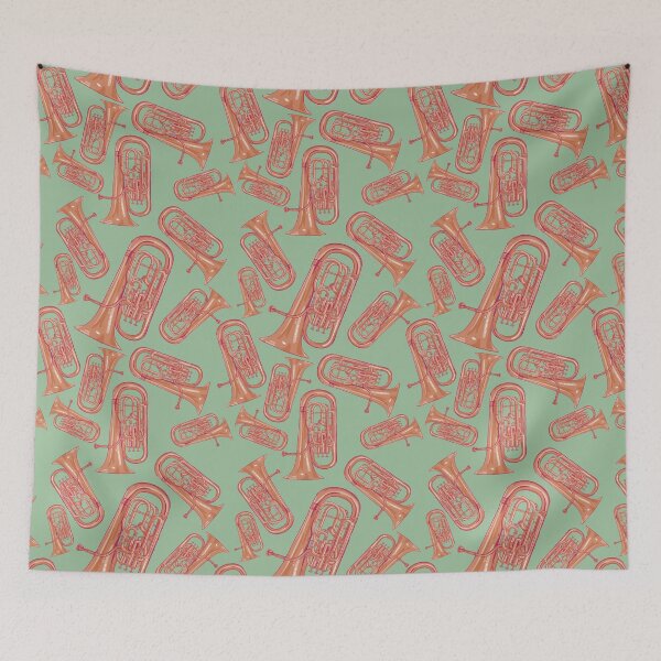 Item preview, Euphonium Musical Instrument Pattern Green designed and sold by jasmijndeklerk.