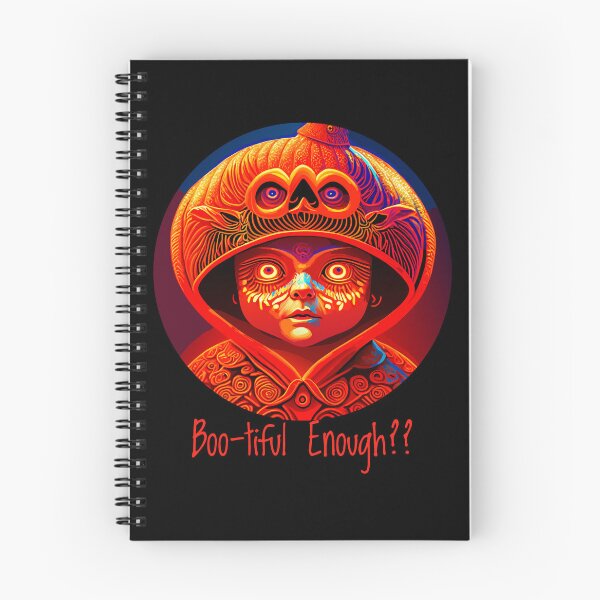 Aperçu de l'œuvre Sinistre enfant d'Halloween dans un costume de citrouille effrayant au design Jack-o'-lanterne créée et vendue par SemARTDesign.