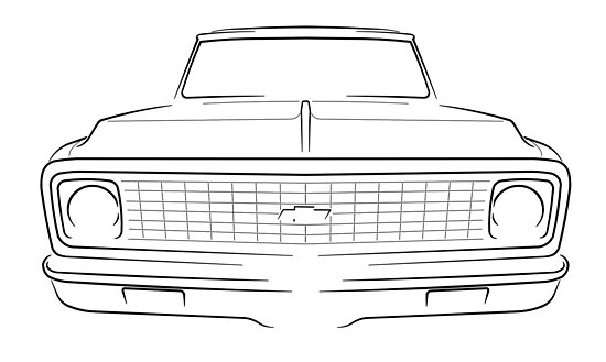 “C-10 Pickup - front stencil, black” Poster by mal-photography | Redbubble