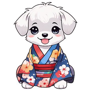 Artwork thumbnail, Chibi Boy Puppy in Japanese Yukata by Fluffy Butt