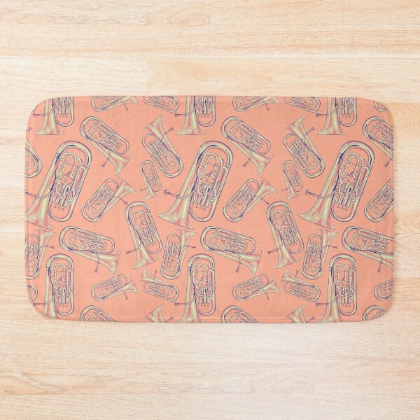 Item preview, Euphonium Musical Instrument Pattern Blush Peach designed and sold by jasmijndeklerk.