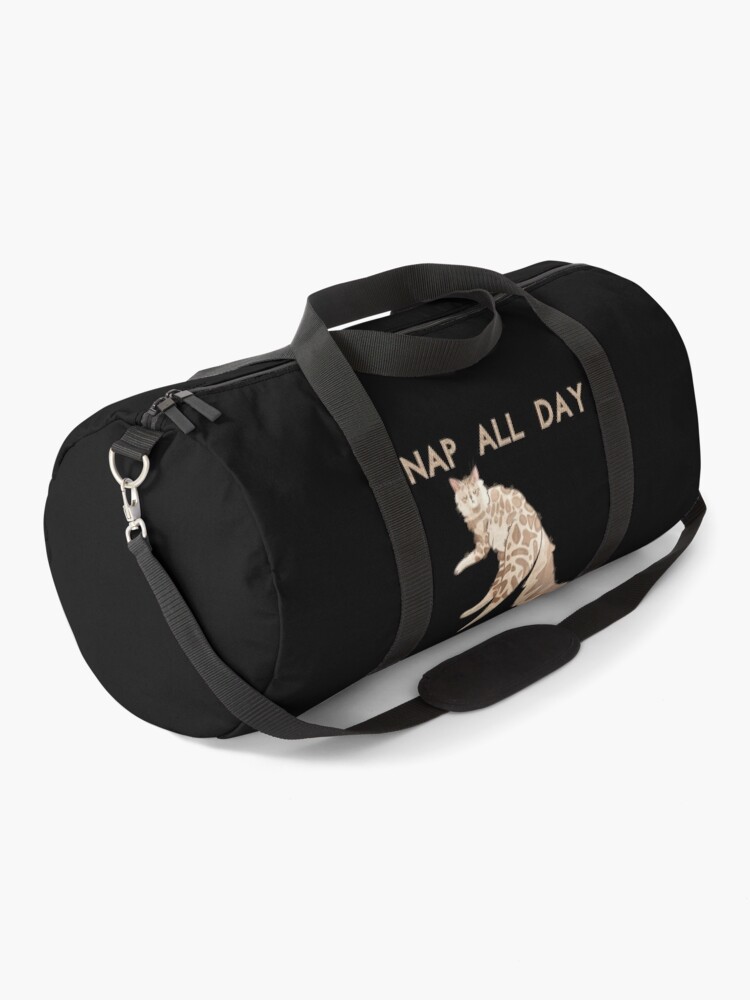 Duffle Bag, Nap all Day, Play all Night - Cashmere Bengal Cat Longhair - Gifts for cat lovers designed and sold by FelineEmporium