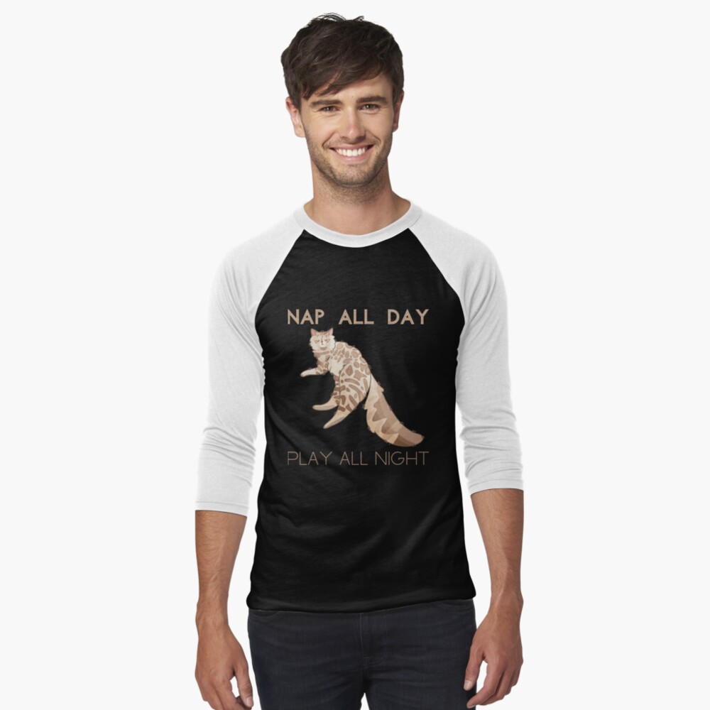 Item preview, Baseball ¾ Sleeve T-Shirt designed and sold by FelineEmporium.