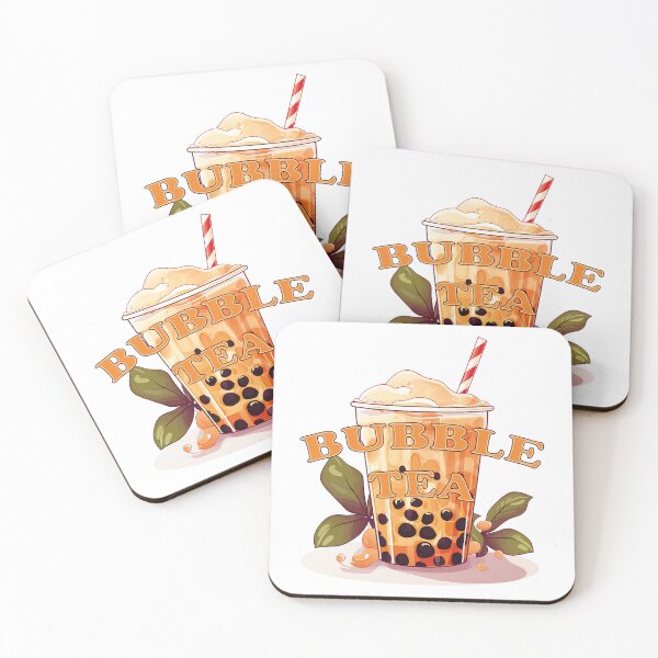 Item preview, BUBBLE TEA  - boba tea - flowers, green leaf and boba designed and sold by Dahlann.