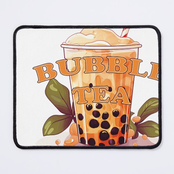 Item preview, BUBBLE TEA  - boba tea - flowers, green leaf and boba designed and sold by Dahlann.
