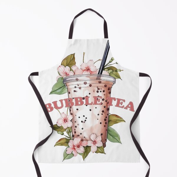 Item preview, BUBBLE TEA - boba tea - flowers, green leaf and boba designed and sold by Dahlann.