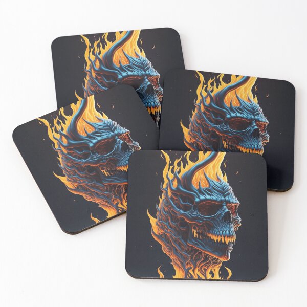 Item preview, Inferno's Grin: Scary Flaming Skull Collection - Halloween 2023 October designed and sold by Badowolf.