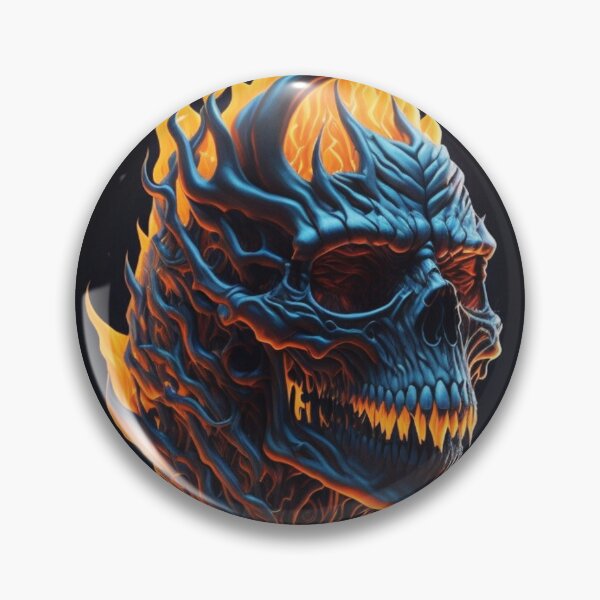 Item preview, Inferno's Grin: Scary Flaming Skull Collection - Halloween 2023 October designed and sold by Badowolf.