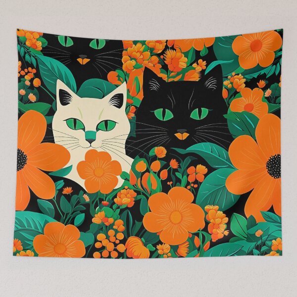 Item preview, Flowers and Cats designed and sold by artedamensagem.
