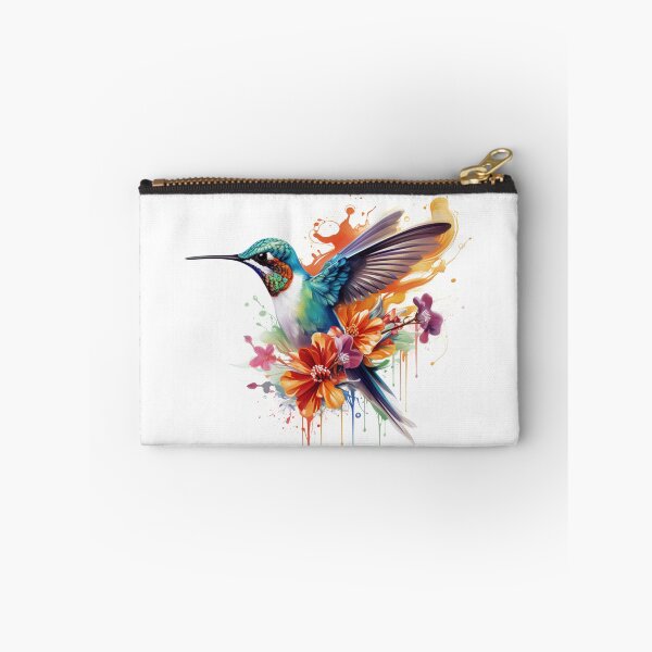 Item preview, Humming Bird Tropical Bright Colored Flowers Flying Paint designed and sold by Wiseass.