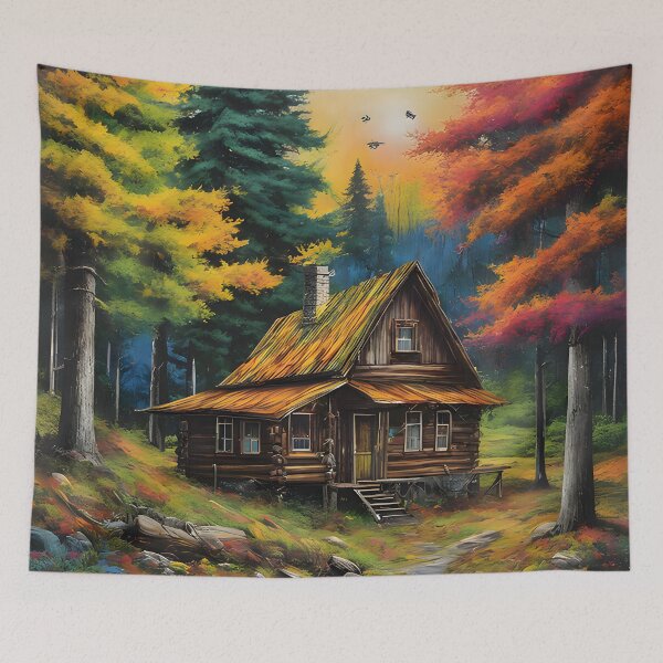Item preview, Old Rustic Cabin In The Forest designed and sold by ArtsyWishesShop.