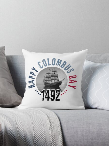 happy columbus day - 1492 - light version coussin