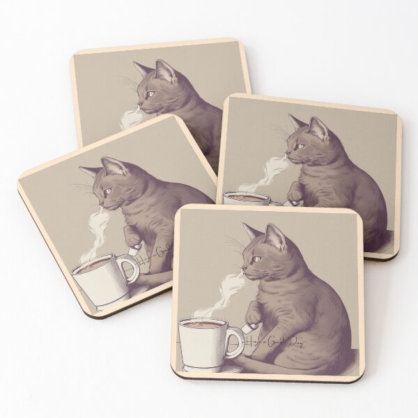 Item preview, Coffee Addicted Cat designed and sold by CanArtVision.