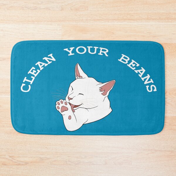 Item preview, Clean Your Beans Funny White Cat designed and sold by Deborah Camp.