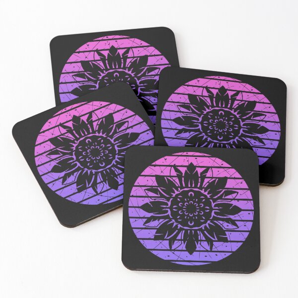 Artikelvorschau, Bunte Sonnenblumen-Kreis-Lila-Fade entworfen und verkauft von The-Vault.