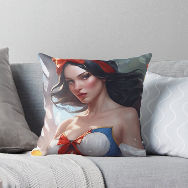 Item preview, Beautiful Dark-Haired Fairy Tale Princess in Blue and White with Red Ribbon designed and sold by Eliteijr.
