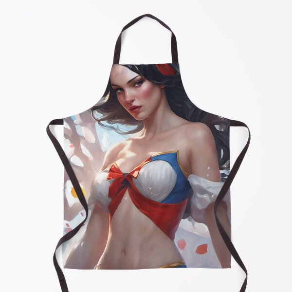 Item preview, Beautiful Dark-Haired Fairy Tale Princess in Blue and White with Red Ribbon designed and sold by Eliteijr.